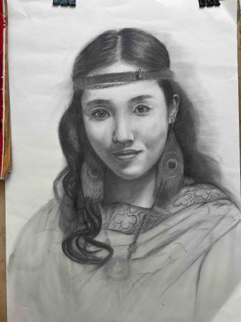 2K素描作品 东方女孩